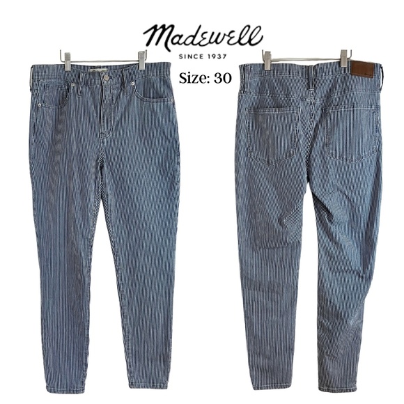 9" Mid-Rise Skinny Jeans in Piper Stripe | Size 30 - Picture 3 of 12